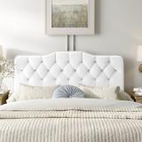 Kelly Clarkson Home McCrory Velvet Panel Headboard Upholstered/Metal in White | 51 H x 62 W x 4 D in | Wayfair 742NB-BRVLVBCK