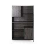 Latitude Run® Lilliyan 64.5" H x 39.6" W Standard Bookcase Wood/Metal in Brown | 64.5 H x 39.6 W x 15.8 D in | Wayfair