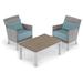 Brayden Studio® Saleem 3 Piece Rattan Seating Group w/ Cushions in Blue | Outdoor Furniture | Wayfair 2B835833363049ECA7EC9ABB0FD7BF10