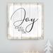 The Holiday Aisle® Joy by Olivia Rose - Wrapped Canvas Textual Art Print Canvas in Black/Brown/White | 12 H x 12 W x 1.5 D in | Wayfair