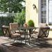 Lark Manor™ Alyah Square 4 - Person 37" Long Outdoor Dining Set w/ Cushions Metal in Black | 28 H x 37 W x 37 D in | Wayfair