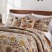 Bungalow Rose Sapphire Brown/Cream Reversible Country 5 Piece Quilt Set Cotton in White | Twin/Twin XL Quilt + 2 Sham + 2 Throw Pillows | Wayfair