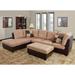 Brown Reclining Sectional - Ebern Designs Alantis 103.5" Wide Corner Sectional w/ Ottoman Faux Leather/Microfiber/Microsuede | Wayfair