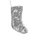 Northlight Seasonal Paillette 17.5" Sequins Accented Christmas Stocking Polyester in Gray | 17.5 H x 9.5 W in | Wayfair 32913572