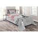 East Urban Home Eiffel Tower Microfiber Eclectic Coverlet/Bedspread Set Microfiber in Gray | Twin Bedspread + 1 Sham | Wayfair