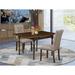 Charlton Home® Uller Drop Leaf Rubberwood Solid Wood Dining Set Wood/Upholstered in Brown | Wayfair 72CA201172FE4DE3B053548DE2D92FED
