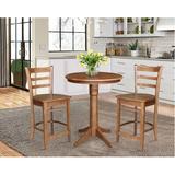 International Concepts 3 - Piece Counter Height Solid Wood Dining Set Wood in Brown | 35.9 H in | Wayfair K41-30RT-27B-S6172-2