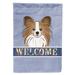 Winston Porter Welcome 2-Sided Polyester Flag Metal in Indigo | 40 H x 28 W in | Wayfair 348C959B87374AE598AF2B0439F1248A