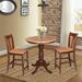 August Grove® Pucci 3 - Piece Counter Height Solid Wood Dining Set Wood in Brown | 35.1" H x 30" L x 30" W | Wayfair