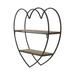 Gracie Oaks 20"H Two-tier Heart Shaped Metal Wall Shelf w/ White Wooden Shelves for Living Room, Bedroom, Entryway, or Hallway Metal | Wayfair