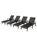 George Oliver Yasmina 77.4" Long Reclining Chaise Lounge Set Metal in Black | 21 H x 28.07 W x 77.4 D in | Outdoor Furniture | Wayfair