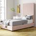 Willa Arlo™ Interiors Matisse Solid Wood & Upholstered Low Profile Platform Bed Velvet in White | 67.3 H x 86.5 D in | Wayfair