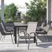 Lark Manor™ Artu Outdoor Stack Chair w/ Flex Comfort Material & Metal Frame Sling | 36 H x 21.25 W x 29 D in | Wayfair