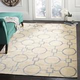 Brown/White 72 x 48 x 0.24 in Area Rug - Latitude Run® Demi-Lei Geometric Hand Knotted Beige/Tan Area Rug Viscose//Wool | Wayfair