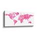 Gemma Violet 'World Map Silhouette Floral Petals' - Print Canvas in Pink | 6 H x 12 W x 2 D in | Wayfair BBC944A492AB49E29E61437461884618