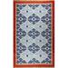 Blue/White 96 x 60 x 0.38 in Area Rug - Union Rustic Patridge Southwestern Hand-Knotted Wool Area Rug Wool | 96 H x 60 W x 0.38 D in | Wayfair