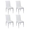 Orren Ellis Alexis Dining Chair Faux Leather/Upholstered/Metal in White | 37.4 H x 17.32 W x 25 D in | Wayfair 252CD13E0A4B4EEDACB6FBA270148A03