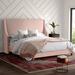 Mercury Row® Bernadine Upholstered Low Profile Standard Bed Upholstered in Pink/Black | 56 H x 67 W x 85 D in | Wayfair