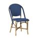 Sand & Stable™ Theilson Sofie Rattan Bistro Side Chair Wicker/Rattan in White/Blue | 19.7 W in | Wayfair 9166WHLU