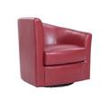 Barrel Chair - Red Barrel Studio® Beppie 28" Wide Swivel Barrel Chair w/ High Slope Arms Faux Leather in Black | 32 H x 28 W x 30 D in | Wayfair