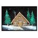 The Holiday Aisle® Jahnna Welcome Lodge Christmas Log Home Non-Slip Outdoor Door Mat Synthetics | 18 W x 27 D in | Wayfair