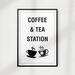 Winston Porter Coffee & Tea Station - Picture Frame Textual Art Print on Paper in Black/White | 10 H x 8 W x 0.05 D in | Wayfair