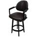17 Stories Dorte Swivel Counter, Bar & Extra Tall Stool Wood/Upholstered/Metal in Black/Brown | 44 H x 20 W x 21 D in | Wayfair