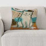 Latitude Run® Elilta Pop Cat Outdoor Square Pillow Cover & Insert Polyester/Polyfill/Cotton Blend | 16 H x 16 W x 5 D in | Wayfair