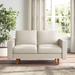 Wade Logan® Behn 58" Square Arm Loveseat Faux Leather/Wood/Manufactured Wood in White | 34 H x 58 W x 32 D in | Wayfair