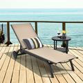 Ebern Designs Kjeld 76" Long Reclining Single Chaise Metal in Brown | 13 H x 23 W x 76 D in | Outdoor Furniture | Wayfair