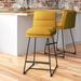 Steelside™ Jed Counter & Bar Stool Upholstered/Metal in Yellow | 38.19 H x 17.72 W x 24.02 D in | Wayfair 45AF1111A0054E3BA3ADF3EDED899D53