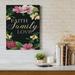 Winston Porter Faith Family Love - Wrapped Canvas Textual Art Print Canvas, Solid Wood in Black/Green/Pink | 12 H x 8 W x 1 D in | Wayfair