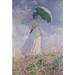Alcott Hill® Monet Woman w/ a Parasol Turned to the Right (1886) Wall Decal Canvas/Fabric in Gray | 24 H x 16 W in | Wayfair