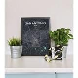 Williston Forge 'San Antonio City Map' Graphic Art Print Poster in Paper in Black | 17 H x 11 W x 0.05 D in | Wayfair WLFR5139 43628774