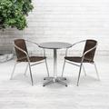 Flash Furniture Lila Round 3 Piece Bistro Set Metal in Brown | 27.25" H x 23.5" W x 23.5" D | Outdoor Furniture | Wayfair TLH-ALUM-24RD-020CHR2-GG