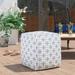 Ebern Designs Roysum Small Cube Outdoor Ottoman w/ Cushion, Polyester in Gray | 17 H x 17 W x 17 D in | Wayfair B0CE7BCD7BB04ADE99F9276430A15D8A