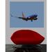 17 Stories Chibi Southwest 737 on Approach Glossy Poster in Blue/Red | 18 H x 24 W in | Wayfair 63505FF3F9764B39A05E36679BCB736E