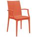 Winston Porter Quade Stacking Patio Dining Chair Wicker/Rattan in Orange | 35 H x 16 W x 18.5 D in | Wayfair BD1FFC81BBF34F4F938AFFD7074C8776