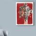 Winston Porter Bouquet Red Background by Maria Pietri Lalor - Print on Canvas in Brown/Green/Red | 19 H x 14 W x 2 D in | Wayfair