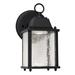Charlton Home® Alfonso Integrated LED Outdoor Wall Lantern Aluminum/Glass/Metal in Black | 8.75 H x 4.5 W x 6 D in | Wayfair