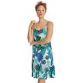 Plus Size Women's Knit Tank dress by ellos in Blue Green Fern Print (Size L)