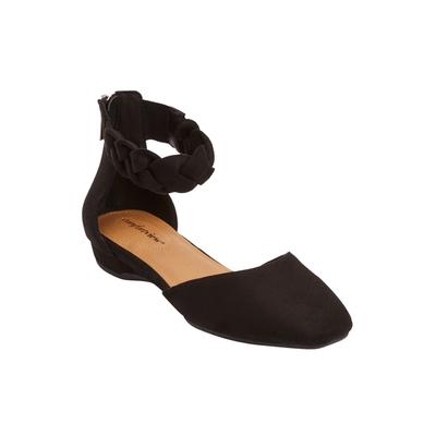 Extra Wide Width Women's The Rayna Flat by Comfortview in Black (Size 10 WW)