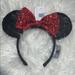 Disney Accessories | Disney Minnie Red And Black Sequined Ear Headband | Color: Black/Red | Size: Os