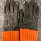 Burberry Accessories | Authentic Burberry Leather And Cashmere Gloves | Color: Brown/Orange/Red | Size: Os