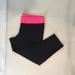 Adidas Pants & Jumpsuits | Hp Adidas Women's Black/Pink Workout Pant Crop Size L | Color: Black/Pink | Size: L