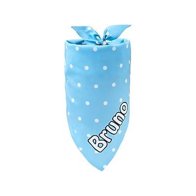 Frisco Polka Dot Personalized Dog & Cat Bandana, Baby Blue, Large