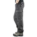 lilychan Men's Lightweight Cargo Trouser Army Combat Work Trouser Casual Pants with 6 Pocket (36, Grey)