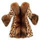 Women Faux Fur Coat TUDUZ Ladies Winter Warm Classic Leopard Mid-Long Jacket Outwear (3XL=UK(L), Yellow)