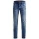 JACK & JONES Jeans Slim Fit Denim Stretch Hose mit Knopfleiste und braunen Nähten JJIGLENN JJICON, Farben:Blau,Größe Jeans:W29 L34,Z - Länge L30/32/34/36/38:L34