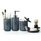 Premium Navy Blue Bathroom Accessories Set. Blue Bathroom Set. Blue Bathroom Decor. Accesorios para Baños. New Apartment Essentials. Blue Toothbrush Holder and Soap Dispenser.